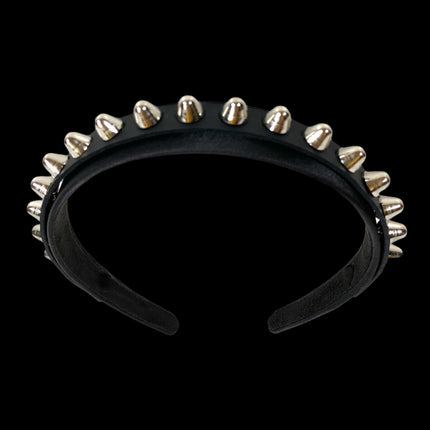 HB156 UK77 STUD HEADBAND WITH LEATHER 25MM-1.25" WIDE 40MM-1