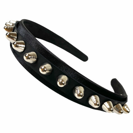 HB156 UK77 STUD HEADBAND WITH LEATHER 25MM-1.25" WIDE 40MM-1