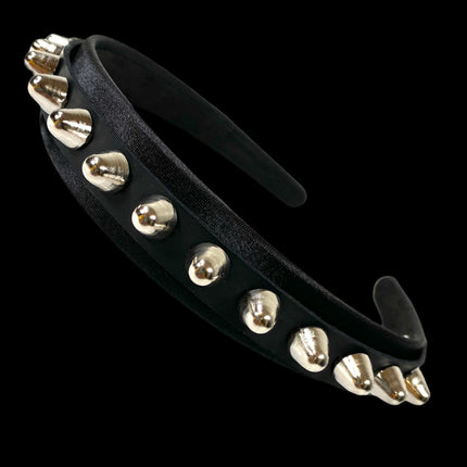 HB156 UK77 STUD HEADBAND WITH LEATHER 25MM-1.25" WIDE 40MM-1