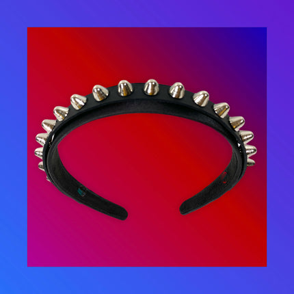 HB156 UK77 STUD HEADBAND WITH LEATHER 25MM-1.25" WIDE 40MM-1