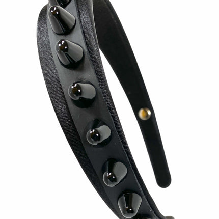 HB156-BS UK77 STUD HEADBAND WITH LEATHER 25MM-1.25" WIDE 40MM-1