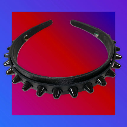 HB156-BS UK77 STUD HEADBAND WITH LEATHER 25MM-1.25" WIDE 40MM-1