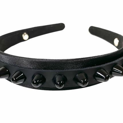 HB156-BS UK77 STUD HEADBAND WITH LEATHER 25MM-1.25" WIDE 40MM-1