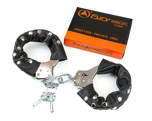 HC112 RIVETED REAL LEATHER WRAP HANDCUFF