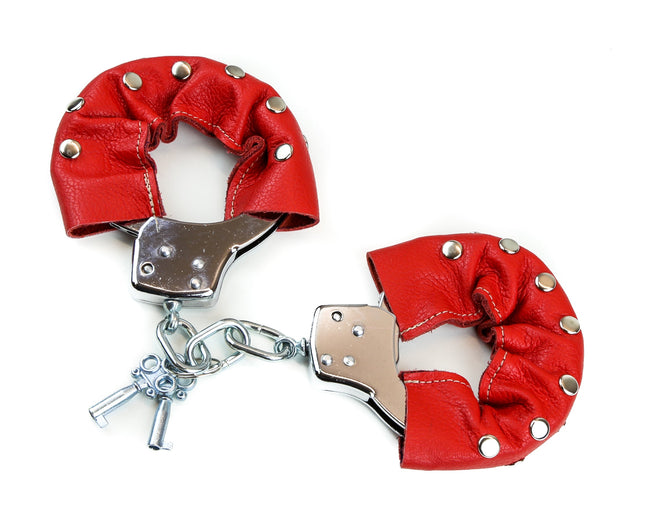 HC112 RIVETED REAL LEATHER WRAP HANDCUFF