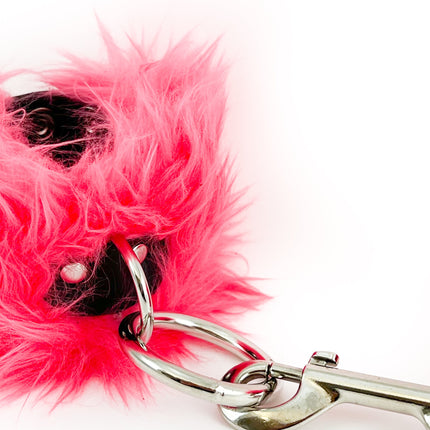 HC135 FUR BONDAGE LEATHER HANDCUFF