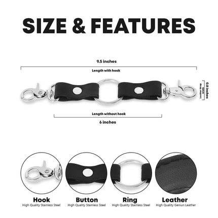 HG101 9" TWIN TRIGGER CLASP LEATHER TIE PAIR