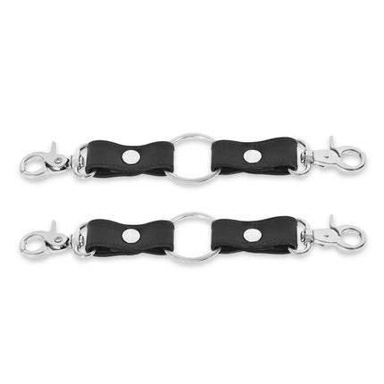 HG101 9" TWIN TRIGGER CLASP LEATHER TIE PAIR