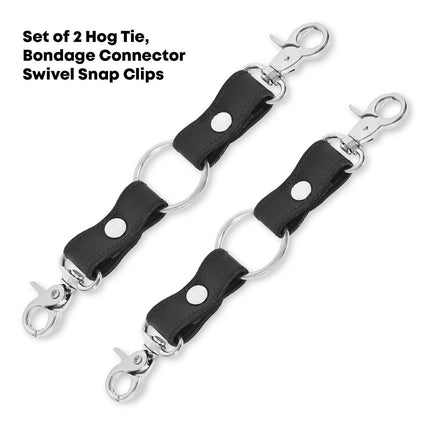 HG101 9" TWIN TRIGGER CLASP LEATHER TIE PAIR