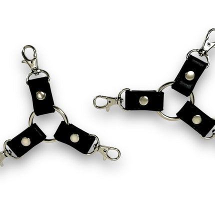 HG103 VEGAN  6" TRIPPLE TRIGGER CLASP LEATHER TIE PAIR