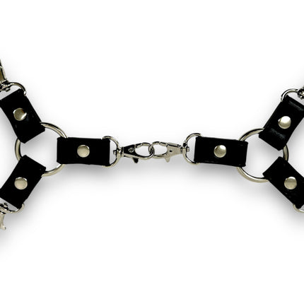 HG103 VEGAN  6" TRIPPLE TRIGGER CLASP LEATHER TIE PAIR