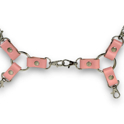 HG103 VEGAN  6" TRIPPLE TRIGGER CLASP LEATHER TIE PAIR