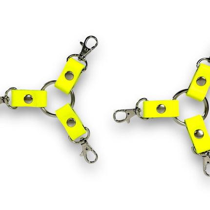 HG103 VEGAN  6" TRIPPLE TRIGGER CLASP LEATHER TIE PAIR