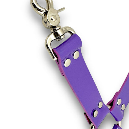 HG201  VEGAN  13" HOGTIE  TRIGGER CLASP LEATHER TIE