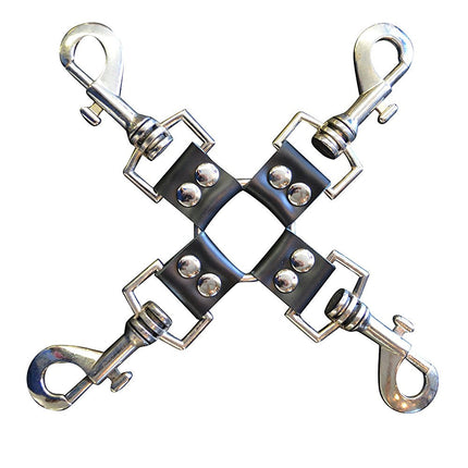 HG225 6" 4 WAY  TRIGGER CLASP LEATHER TIE PAIR
