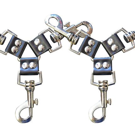 HG226 6" 3 WAY  TRIGGER CLASP LEATHER TIE PAIR