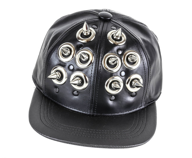 HT101 LEATHER BASEBALL HAT WITH PUFFY 1" SPIKE