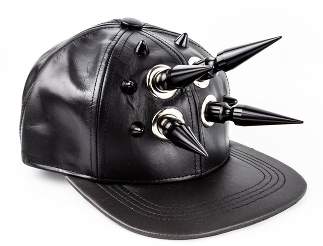 HT113 LEATHER BASEBALL HAT 3" SPIKES