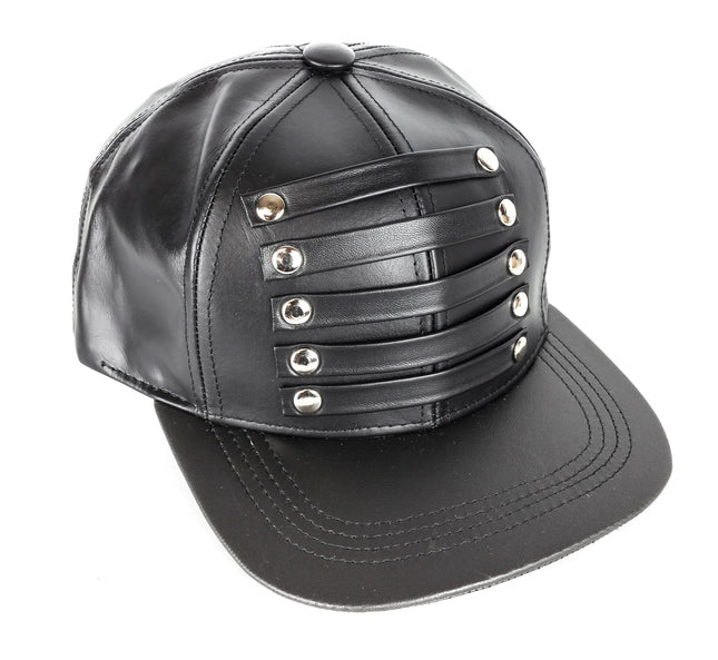 HT119 LEATHER BASEBALL HAT WITH LEATHER STRAPS