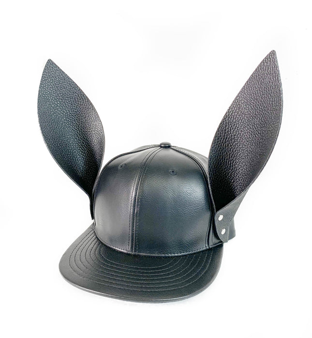 HT131 LEATHER BASEBALL HAT WITH BUNNY EARS