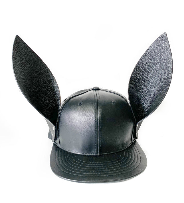 HT131 LEATHER BASEBALL HAT WITH BUNNY EARS