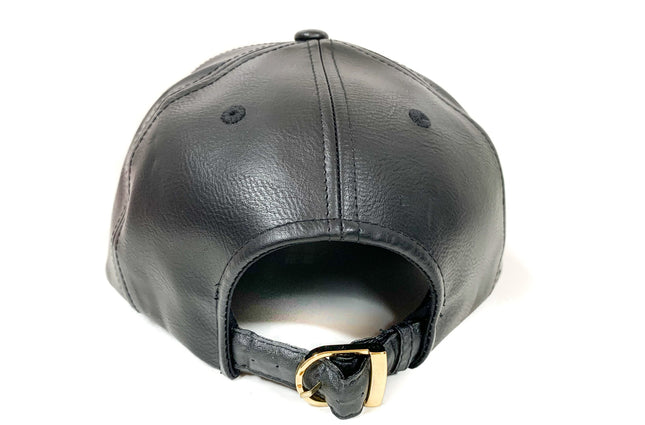 HT135 LEATHER BASEBALL HAT WITH CAMO PLATE AND BRASS