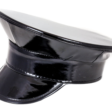 HT200 NEON PATENT RAVE CAPTAIN POLICE HAT