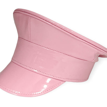 HT200 NEON PATENT RAVE CAPTAIN POLICE HAT