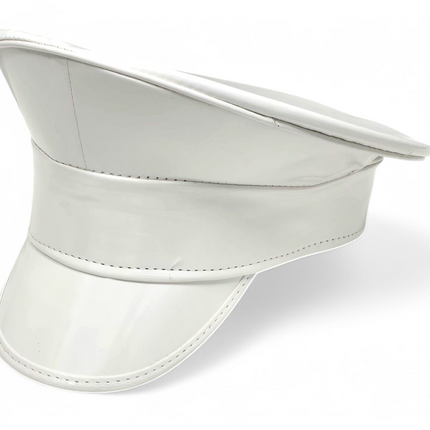 HT200 NEON PATENT PLAIN CAPTAIN HAT