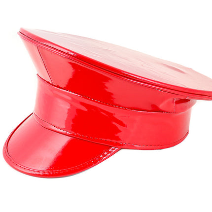 HT200 NEON PATENT RAVE CAPTAIN POLICE HAT