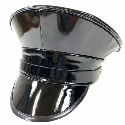 HT202P  PATENT LEATHER STRAP CAPTAIN HAT