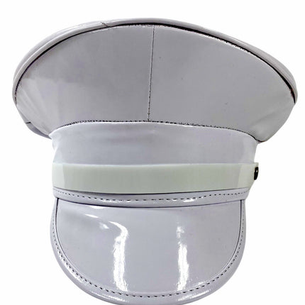HT202P  PATENT LEATHER STRAP CAPTAIN HAT