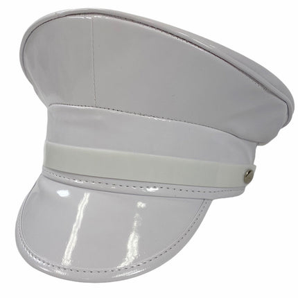 HT202P  PATENT LEATHER STRAP CAPTAIN HAT