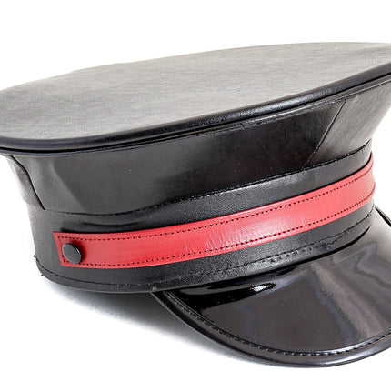 HT202MATT STRAP BAND VEGAN POLICE HAT
