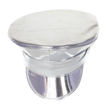 HT202P  PATENT LEATHER STRAP CAPTAIN HAT