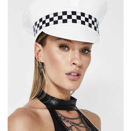 HT203 CHECKERED CAPTAIN HAT