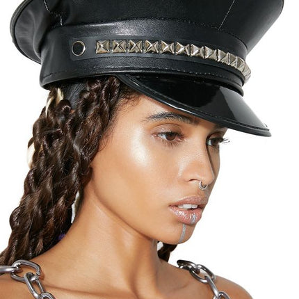 HT205  STUDDED BAND CAPTAIN HAT