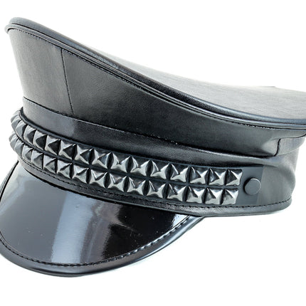 HT206 DOUBLE ROW STUDDED CAPTAIN HAT