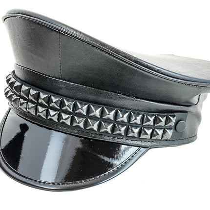 HT206 DOUBLE ROW STUDDED CAPTAIN HAT