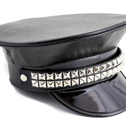 HT206 DOUBLE ROW STUDDED CAPTAIN HAT