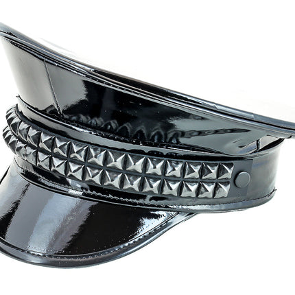 HT206 DOUBLE ROW STUDDED CAPTAIN HAT