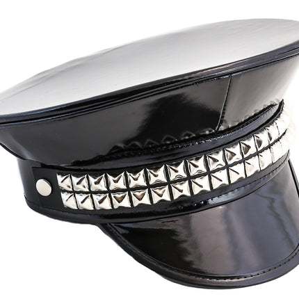 HT206 DOUBLE ROW STUDDED CAPTAIN HAT