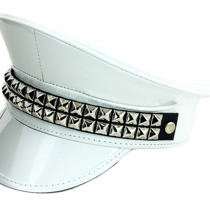HT206 DOUBLE ROW STUDDED CAPTAIN HAT