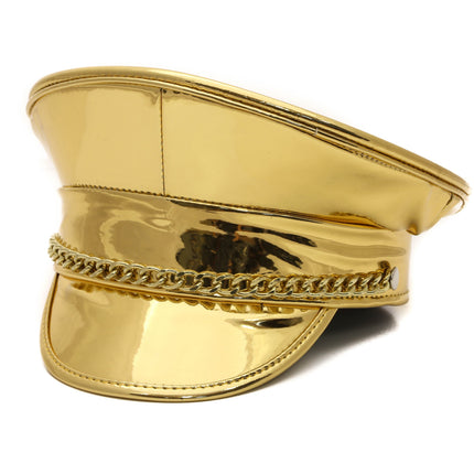 HT212 DIAMOND CUT CUBAN CHAIN CAPTAIN HAT