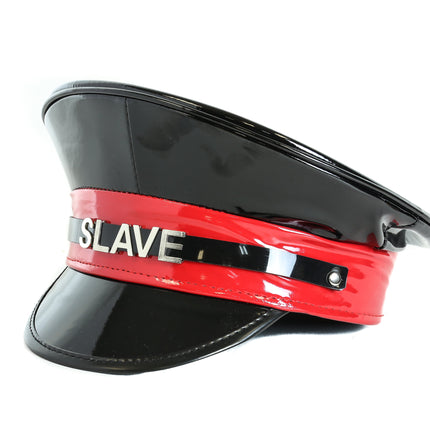 HT232BLK-RED STAINLESS STEEL LETTER WORDS ID NAME CAPTAIN HAT