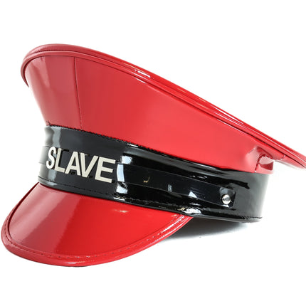 HT232RED-BLK STAINLESS STEEL LETTER WORDS ID NAME CAPTAIN HAT