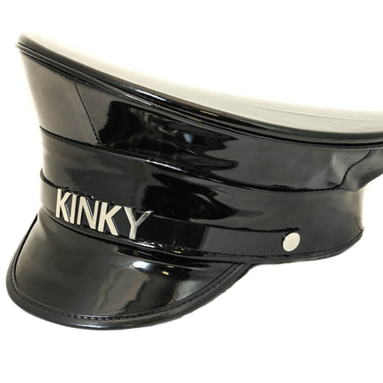 HT233P.BLK  NAME PATENT CAPTAIN HAT WHORE SLAVE SLUT
