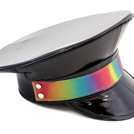 HT235 RAINBOW WIDE STRAP CAPTAIN HAT
