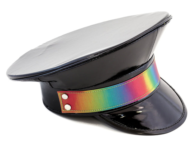 HT235 RAINBOW WIDE STRAP CAPTAIN HAT