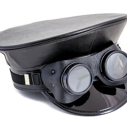 HT236 CAPTAIN HAT WITH LEATHER GOGGLES